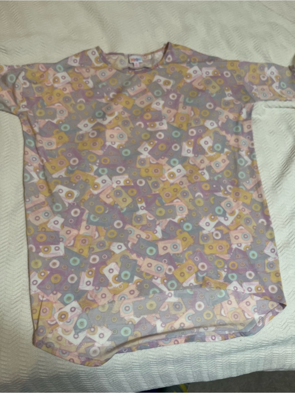 Small Irma LuLaRoe cassette tape tunic shirt 80’s
